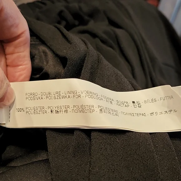 Zara Basic Black Long Sleeve Dress - Size Large - Picture 8 of 9